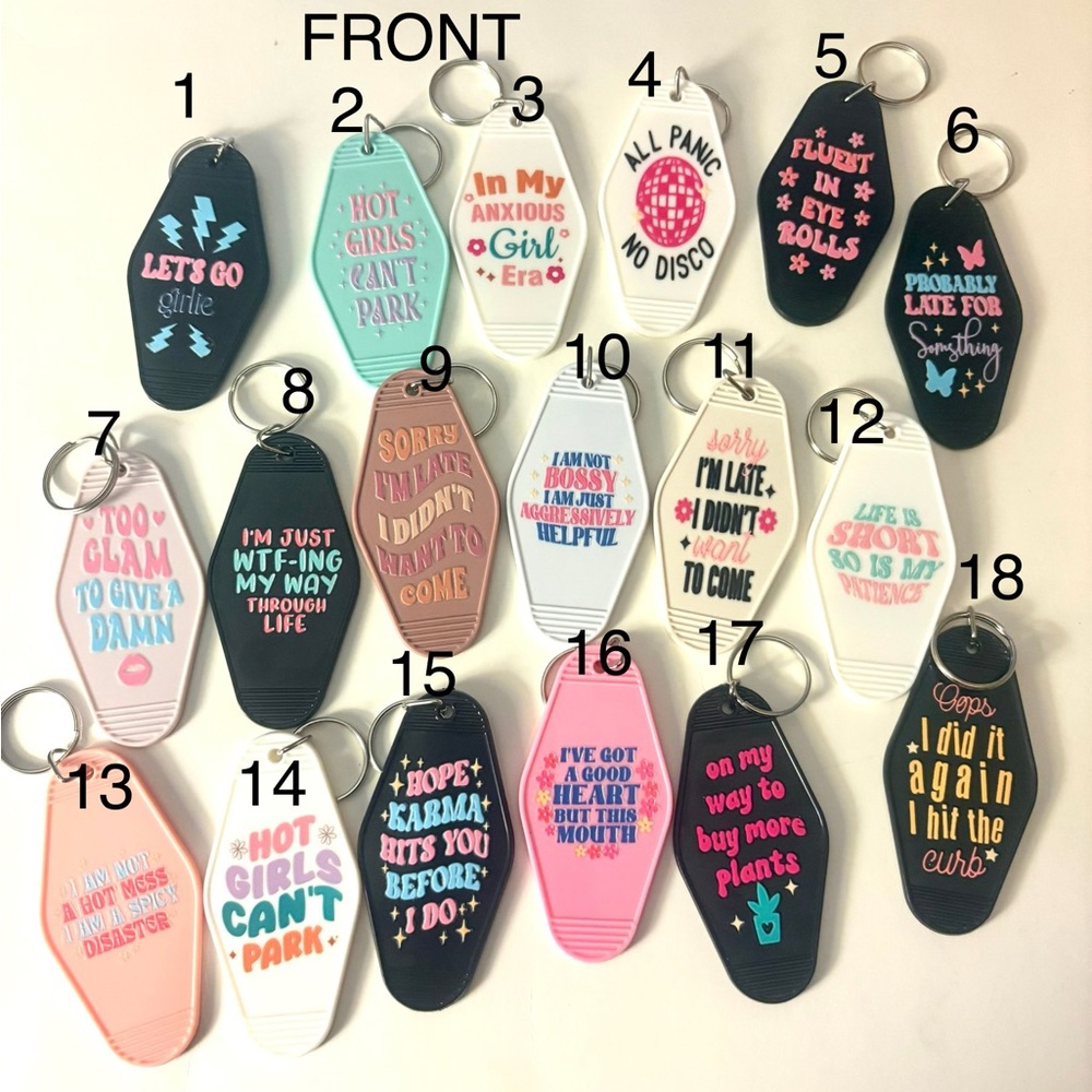 Assorted Keychains with Fun Sayings